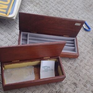 Pair Of Oak Jewelry/Trinket Boxes